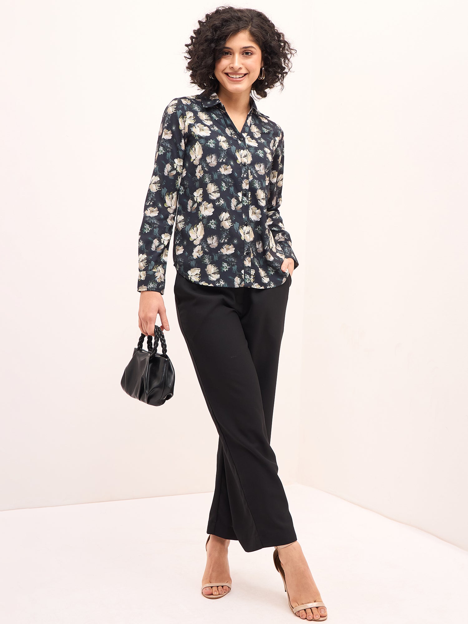 Bleary Floral Button Down Shirt - Multicolor
