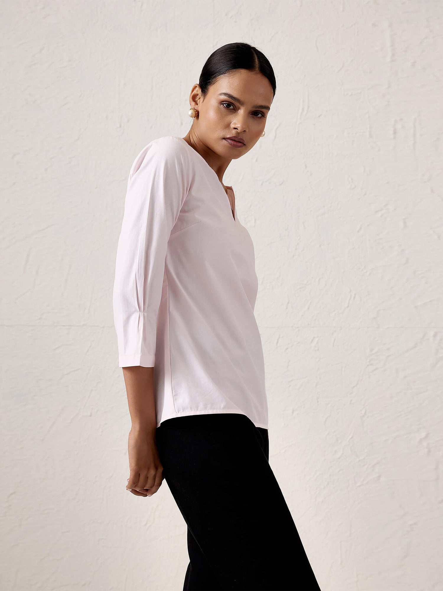 Blush Split Neckline - Top