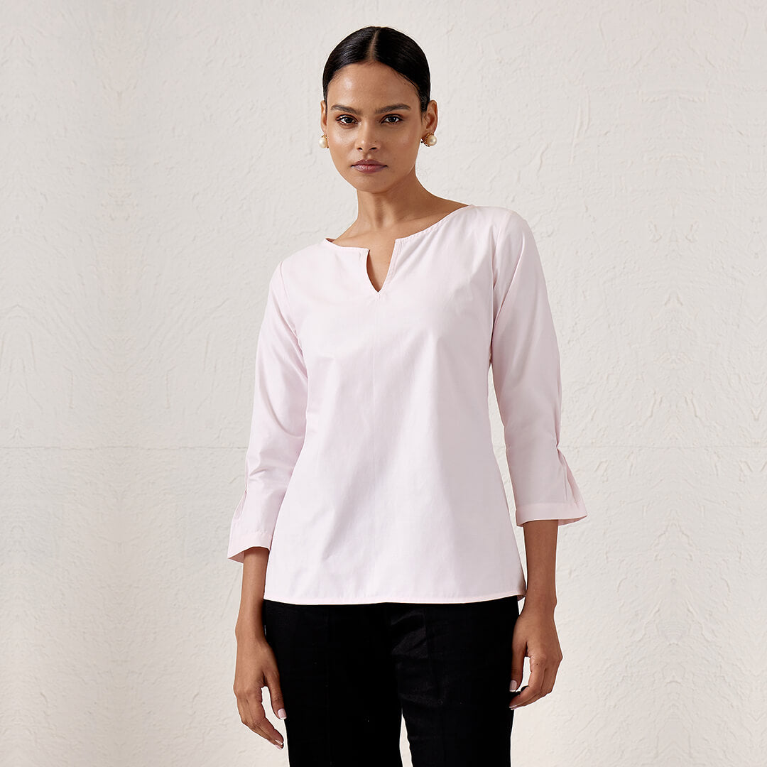 Blush Split Neckline - Top