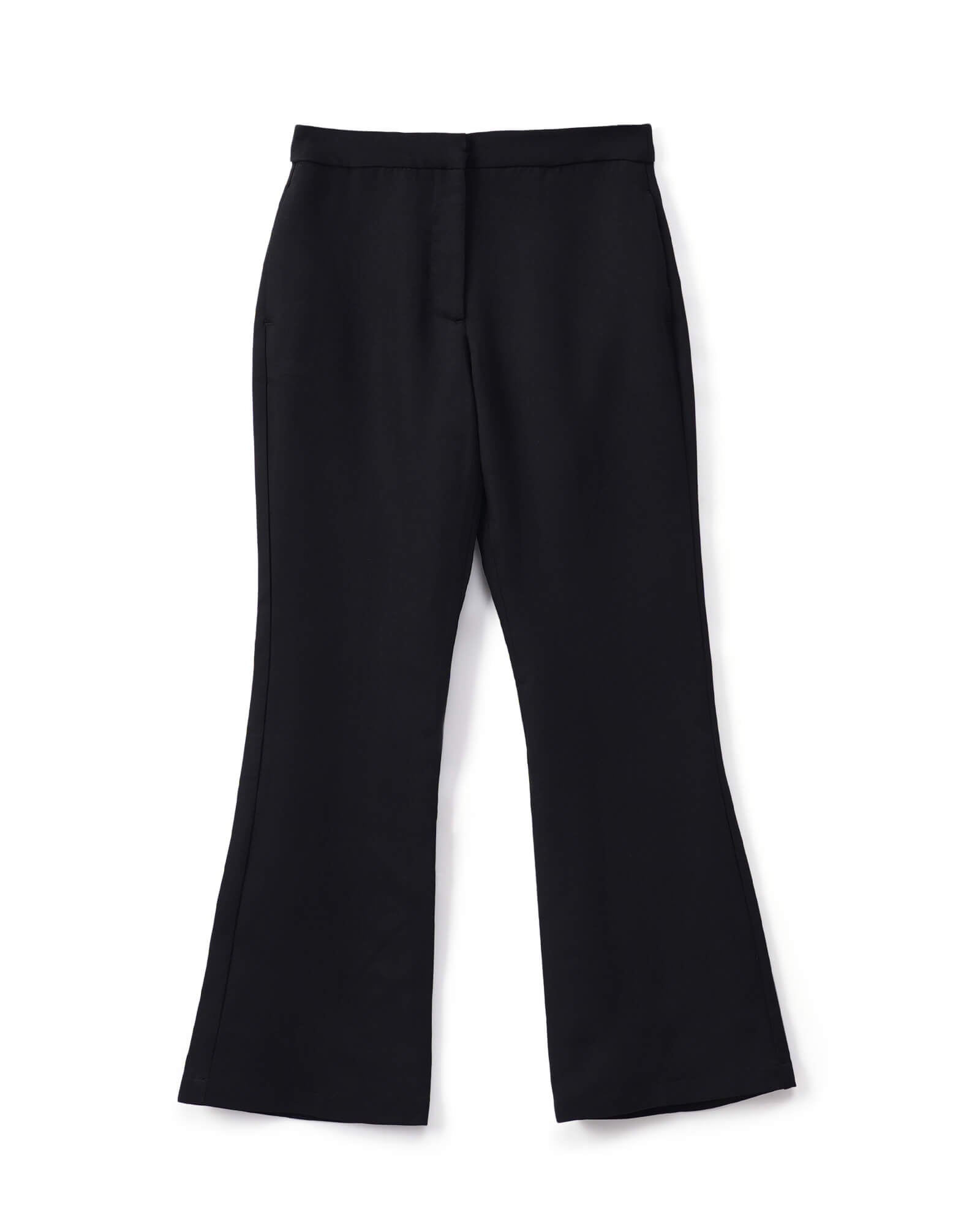 Courteous Flared Mid Rise Pants - Black