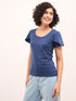 Femme Petal Sleeves T-Shirt - Blue