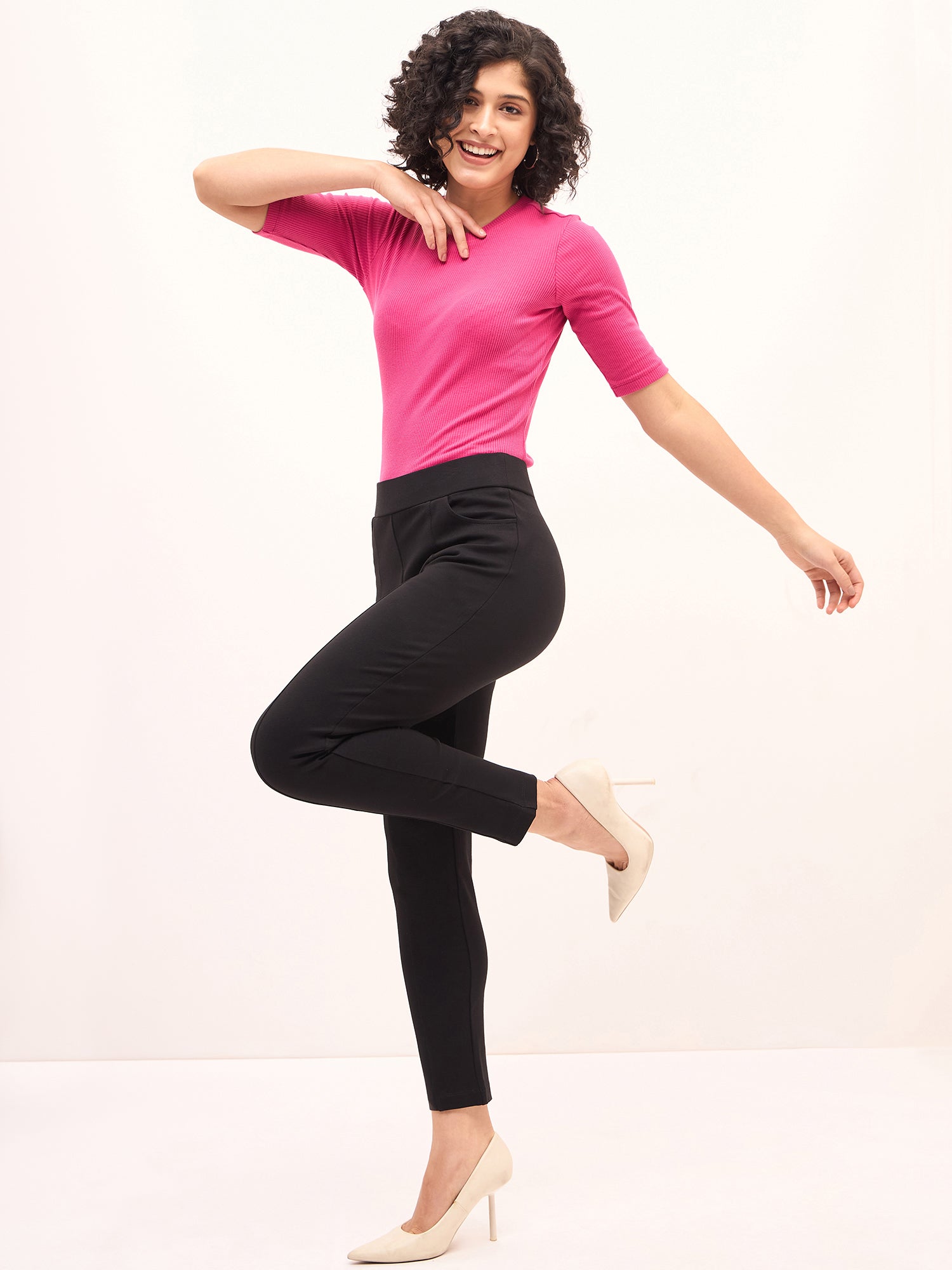 Flex Pull On Slim Jeggings - Black