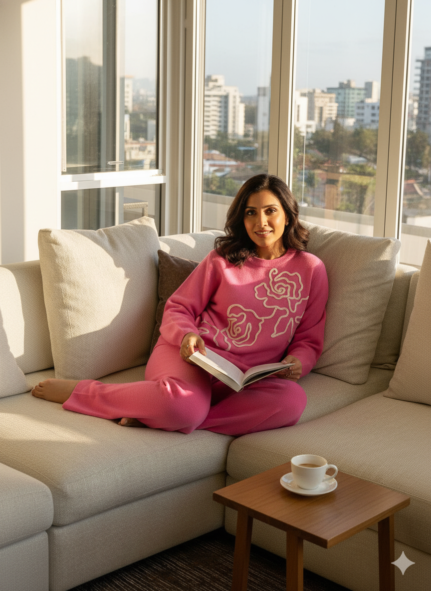 Liana Applique Co-Ord Set - Pink