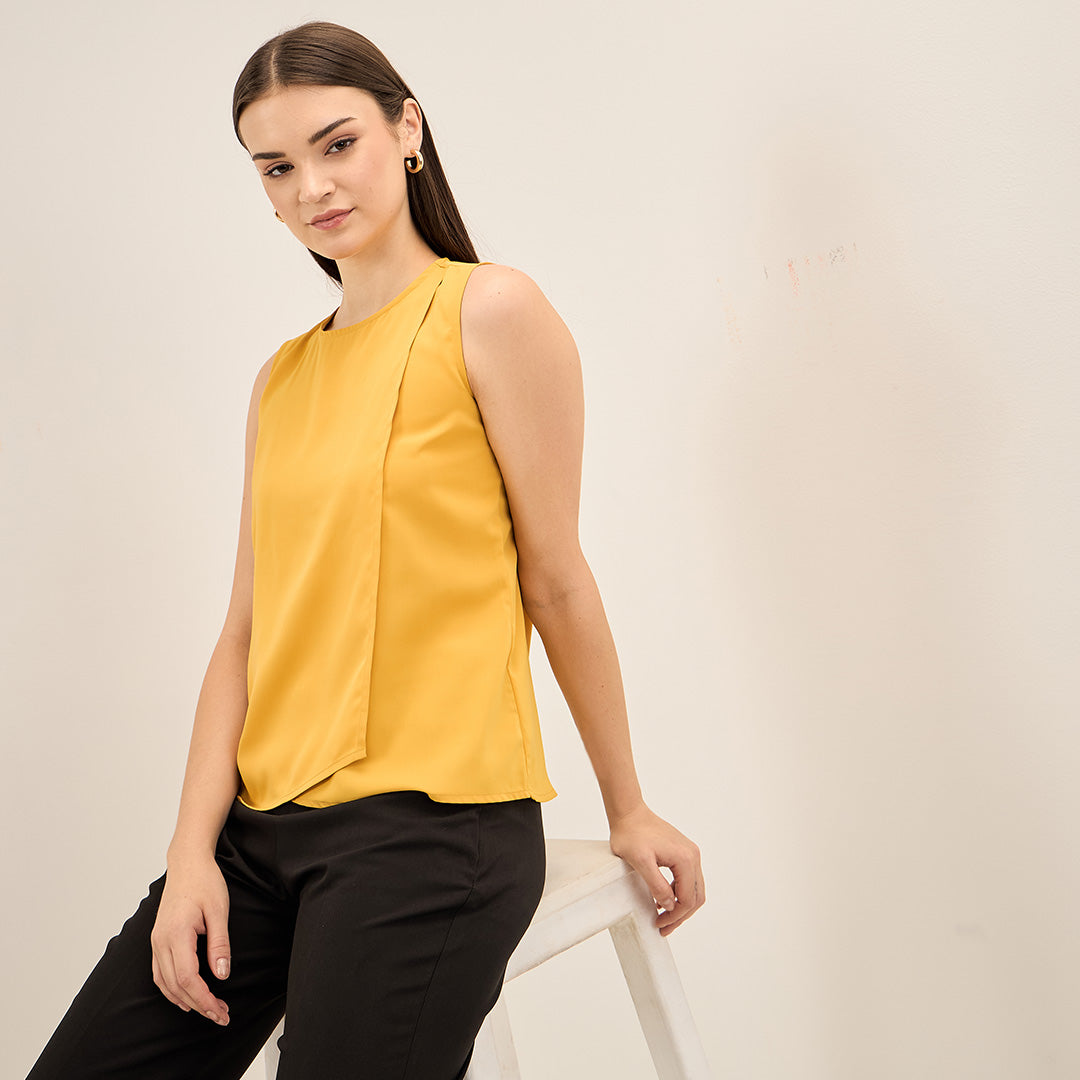 Hawaiian Punch-Yellow Crossover Front Top - Yellow