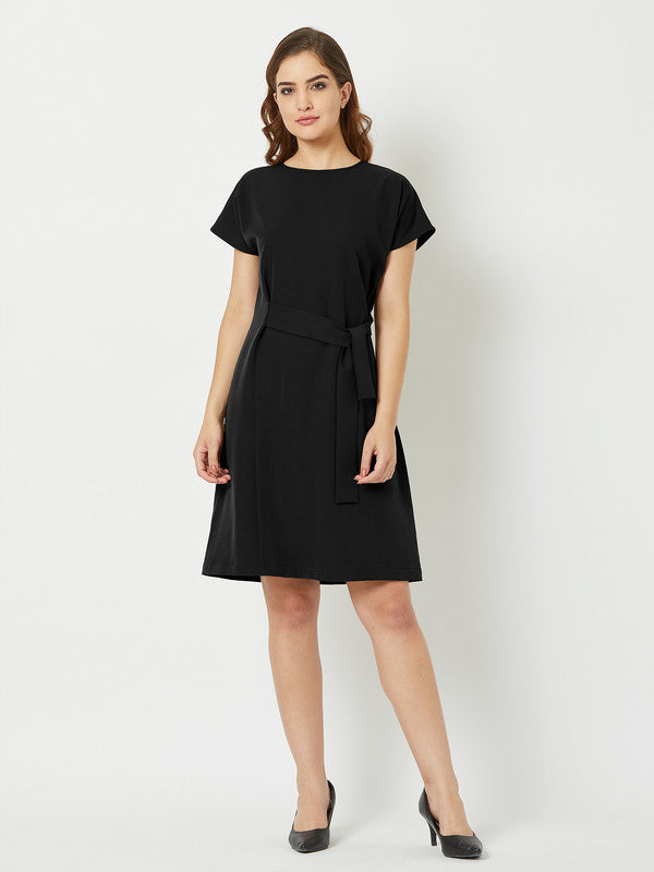 Juniper Drop Shoulder Dress - Black