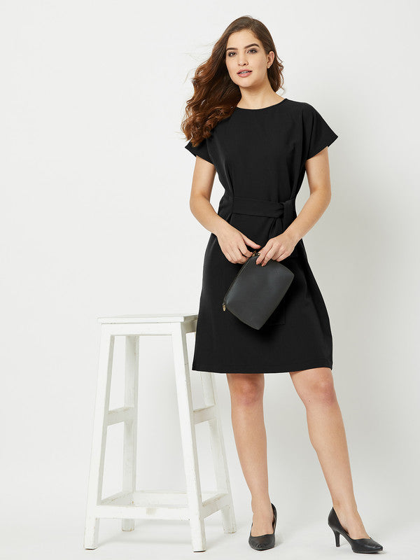 Juniper Drop Shoulder Dress - Black
