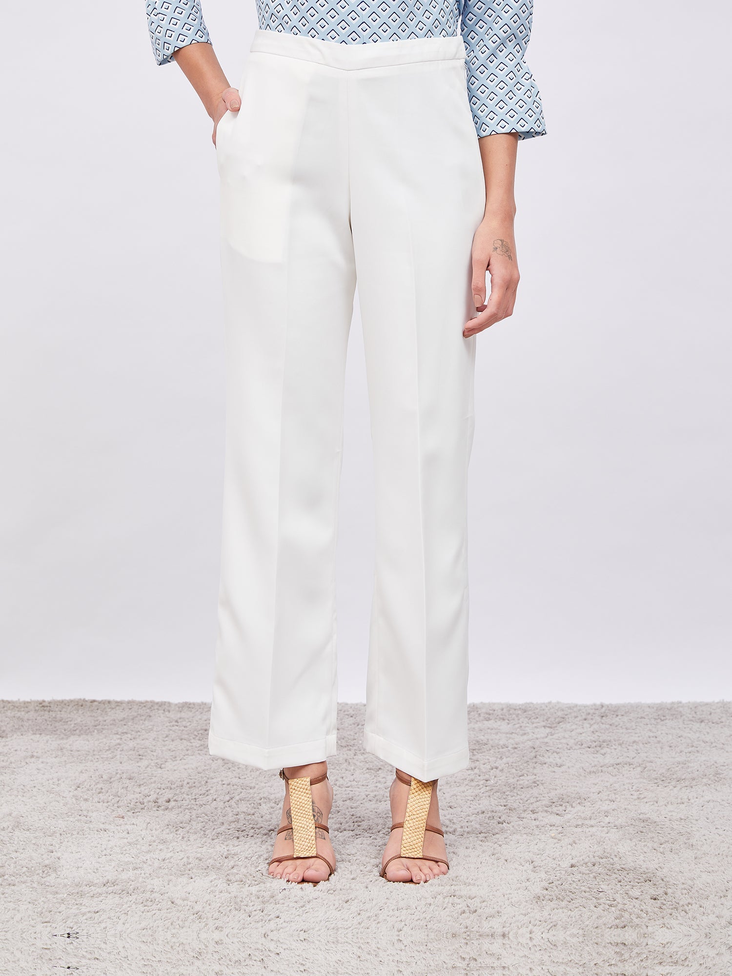 Lupin Formal Side Zip Pant - White