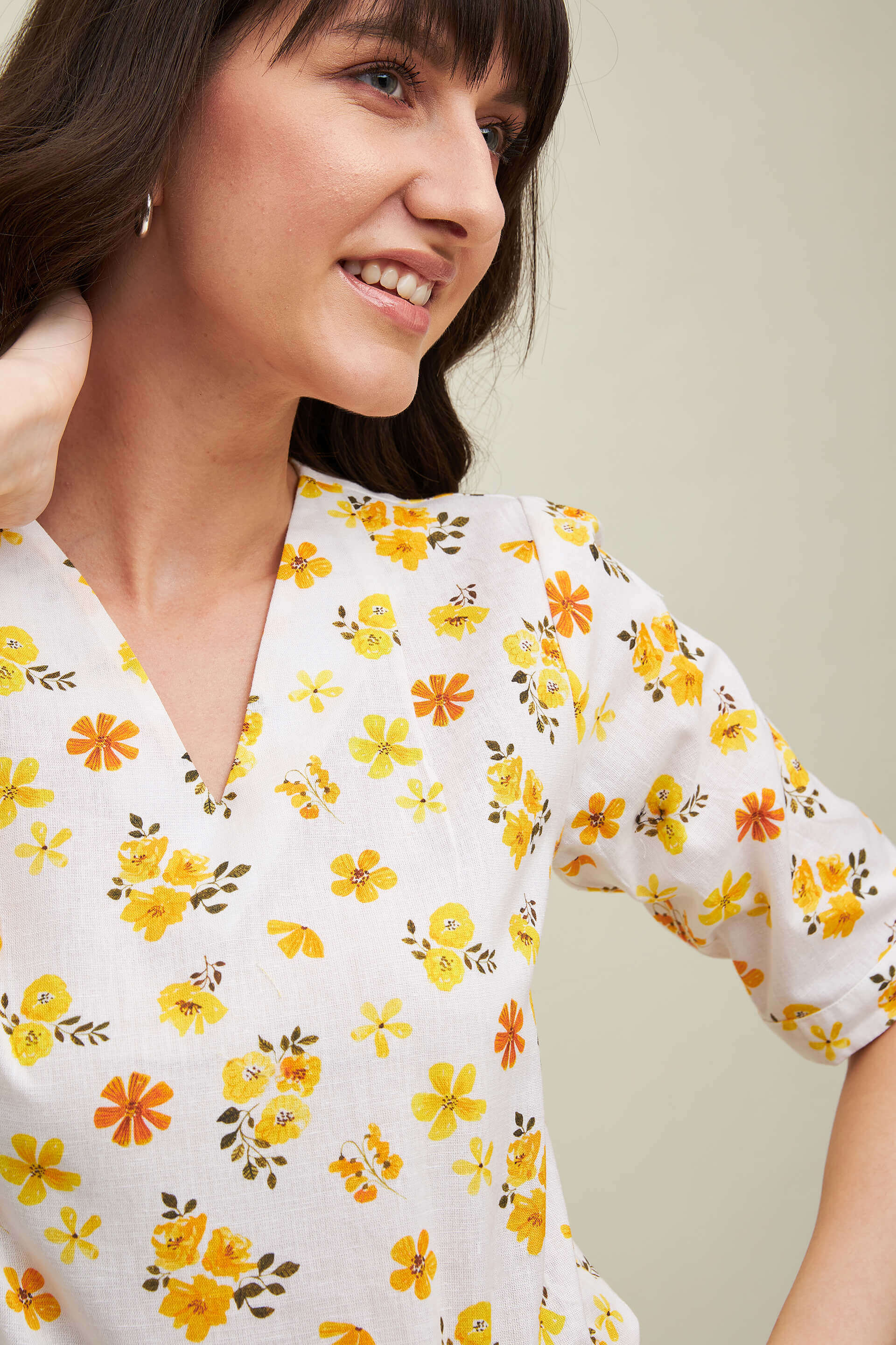 Marseille Floral V-Neck Top - Multicolor