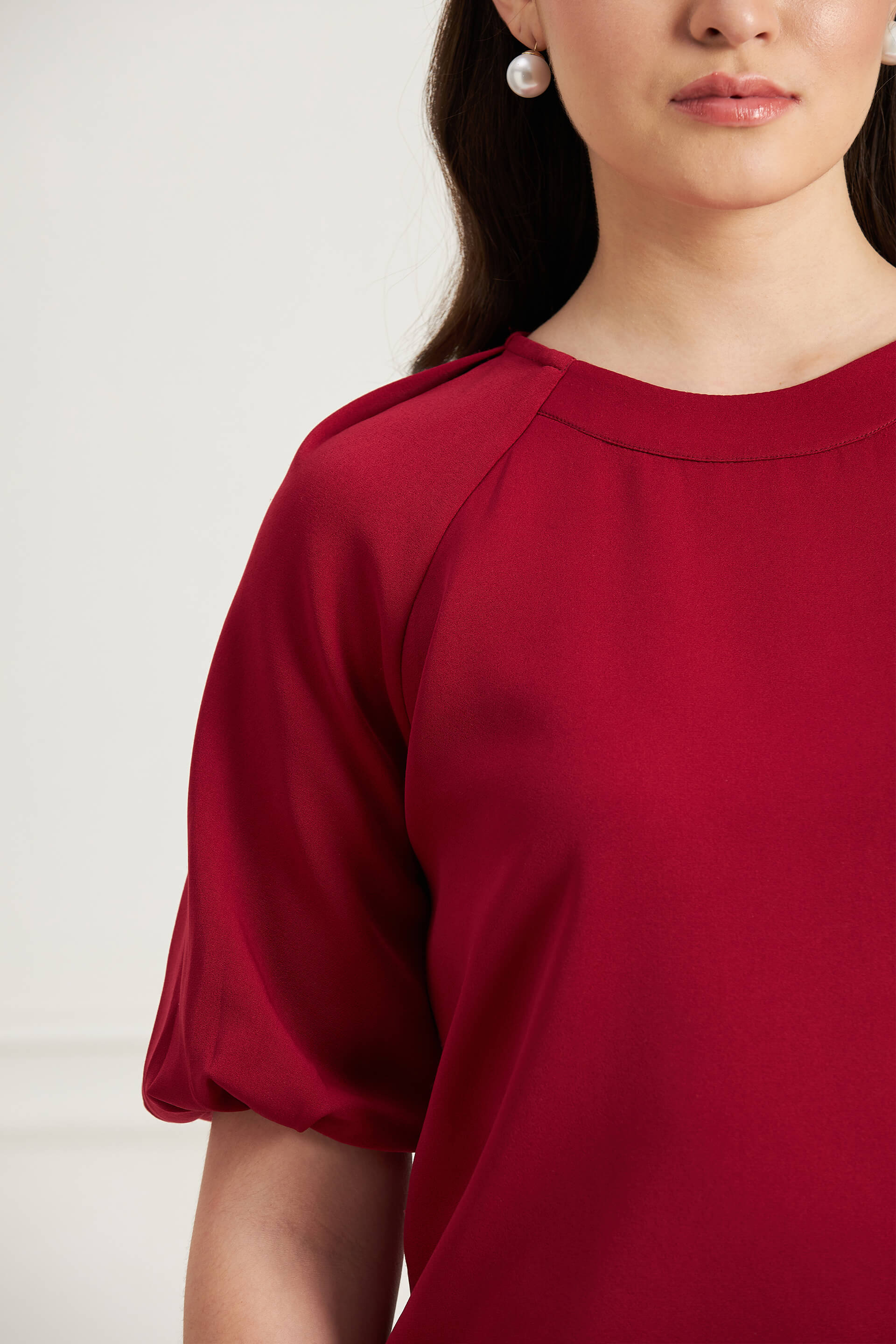 Hearty Puffed Sleeves Top - Viva Magenta