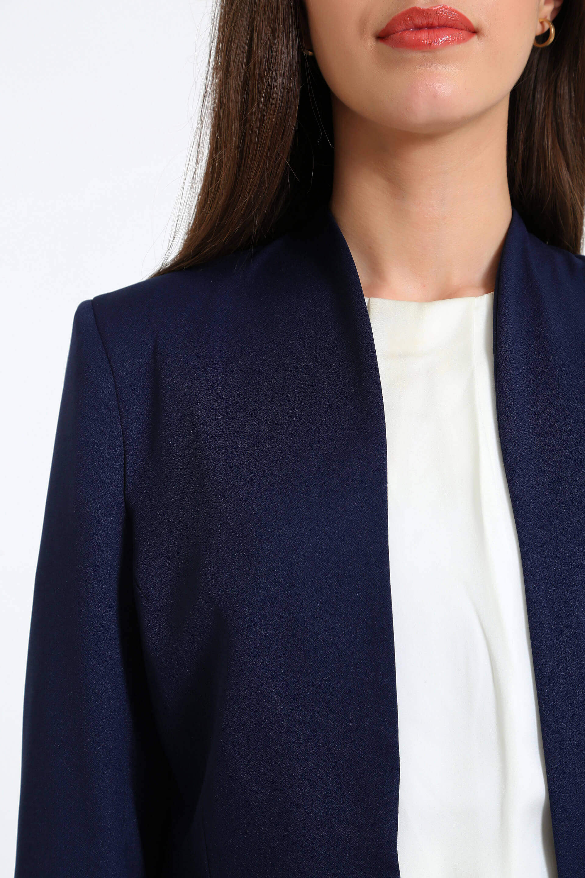Witty-Navy Straight Front Blazer - Navy