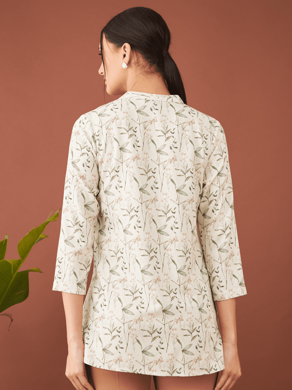 Pamplona Floral Collared Tunic - Multicolor