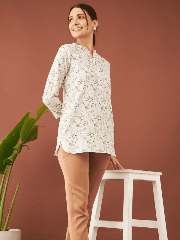 Pamplona Floral Collared Tunic - Multicolor