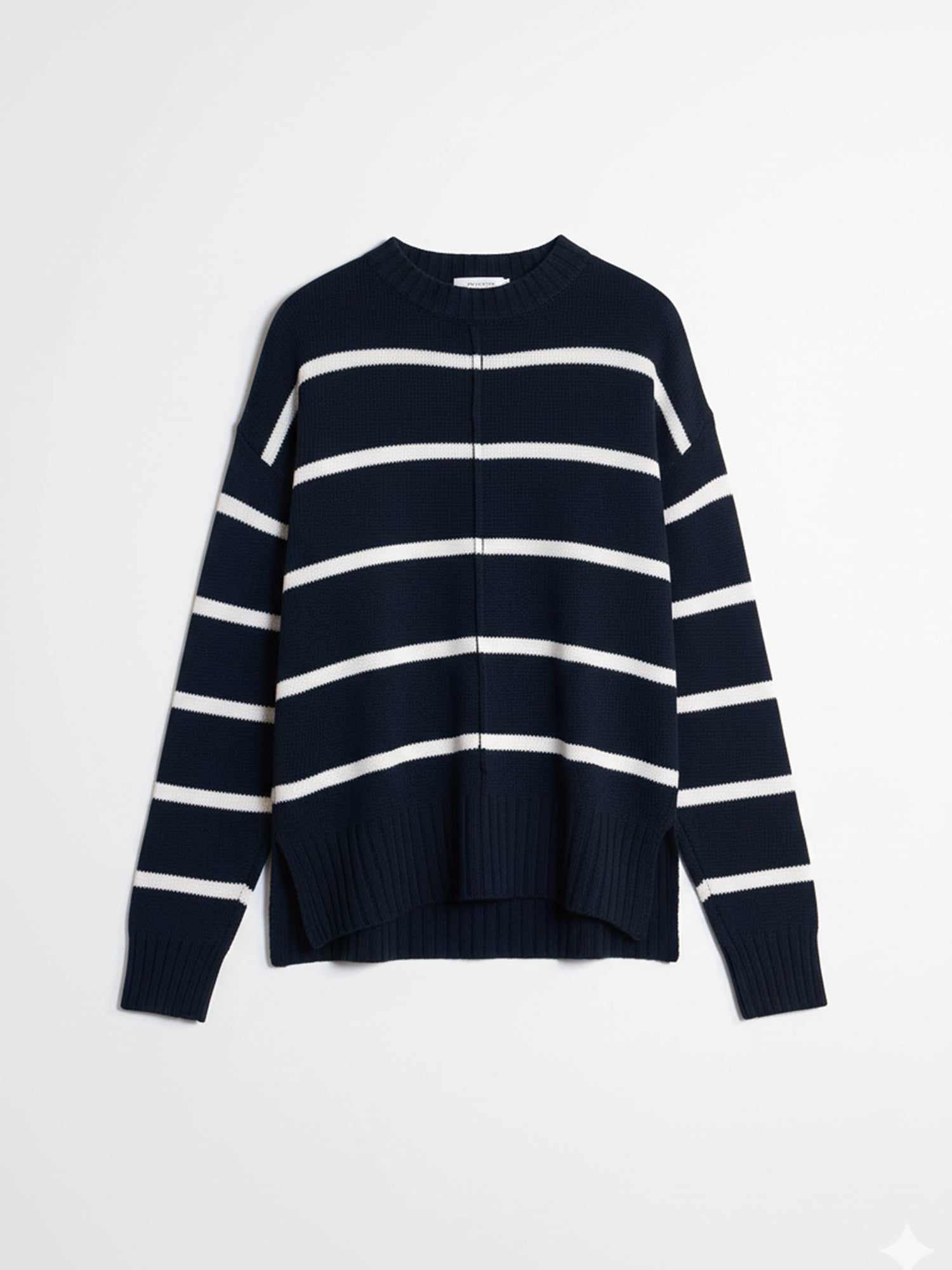 Penelope Striped Knit Sweater - Navy & White