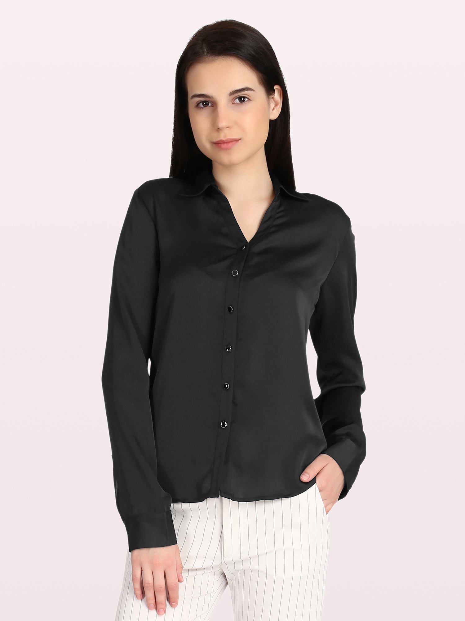 Royal-Black Sheen Shirt - Black