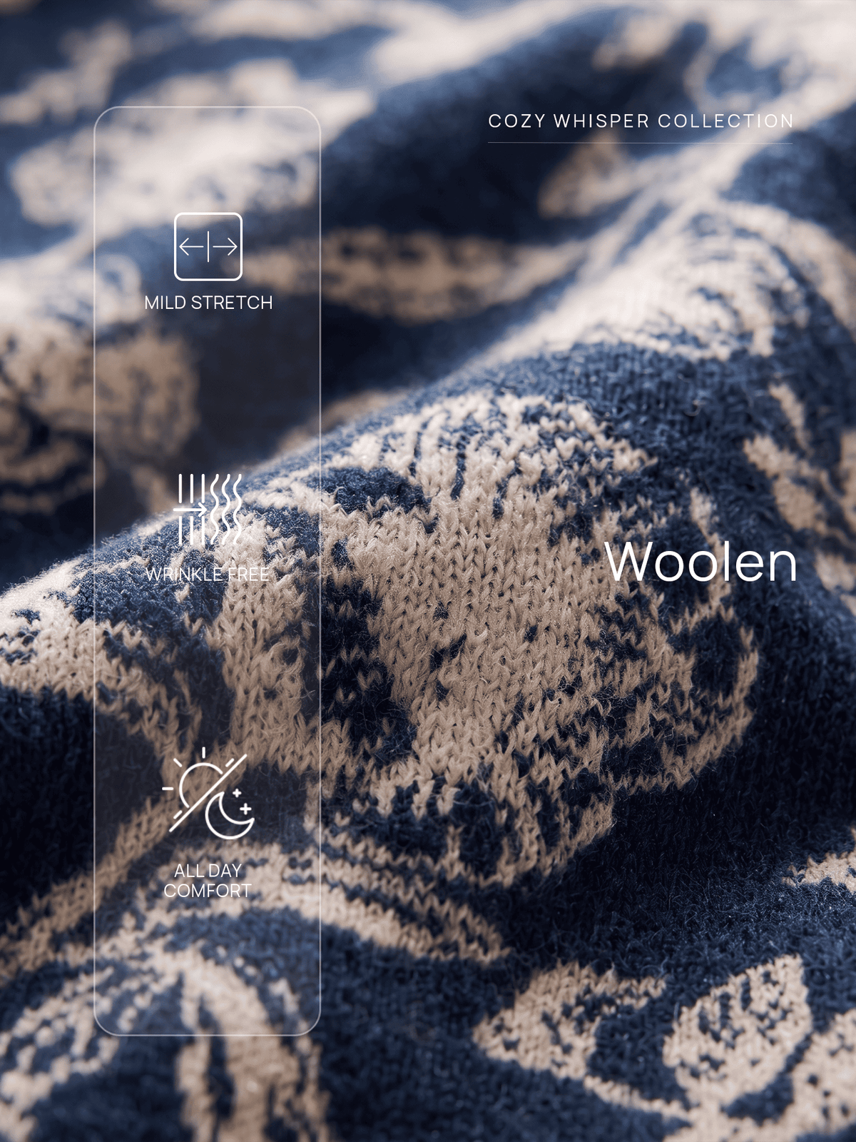Rune Intricate Floral Jacquard Sweater-Navy Blue