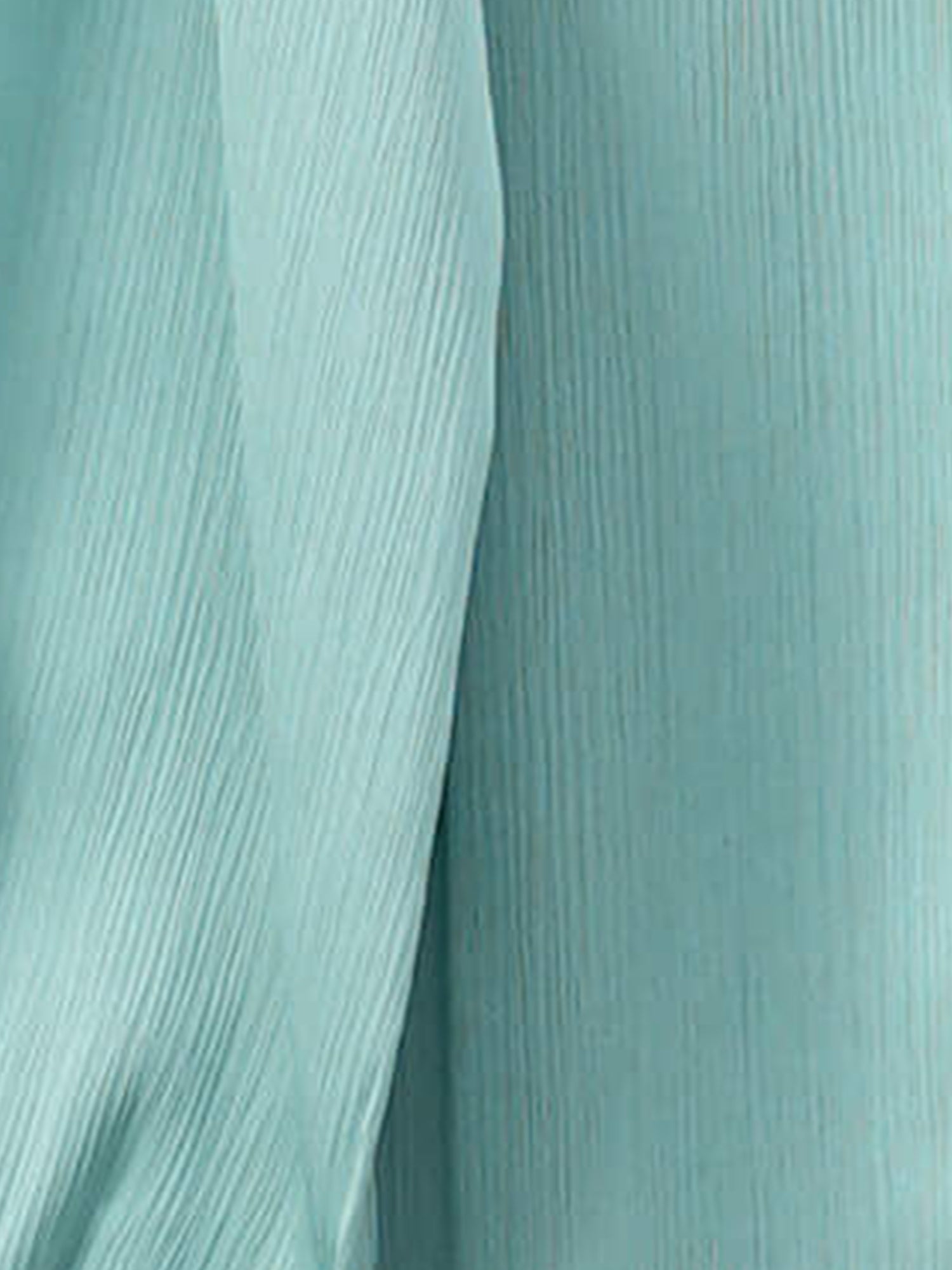 Seaglass Pleated Tie Up Top - Seagreen