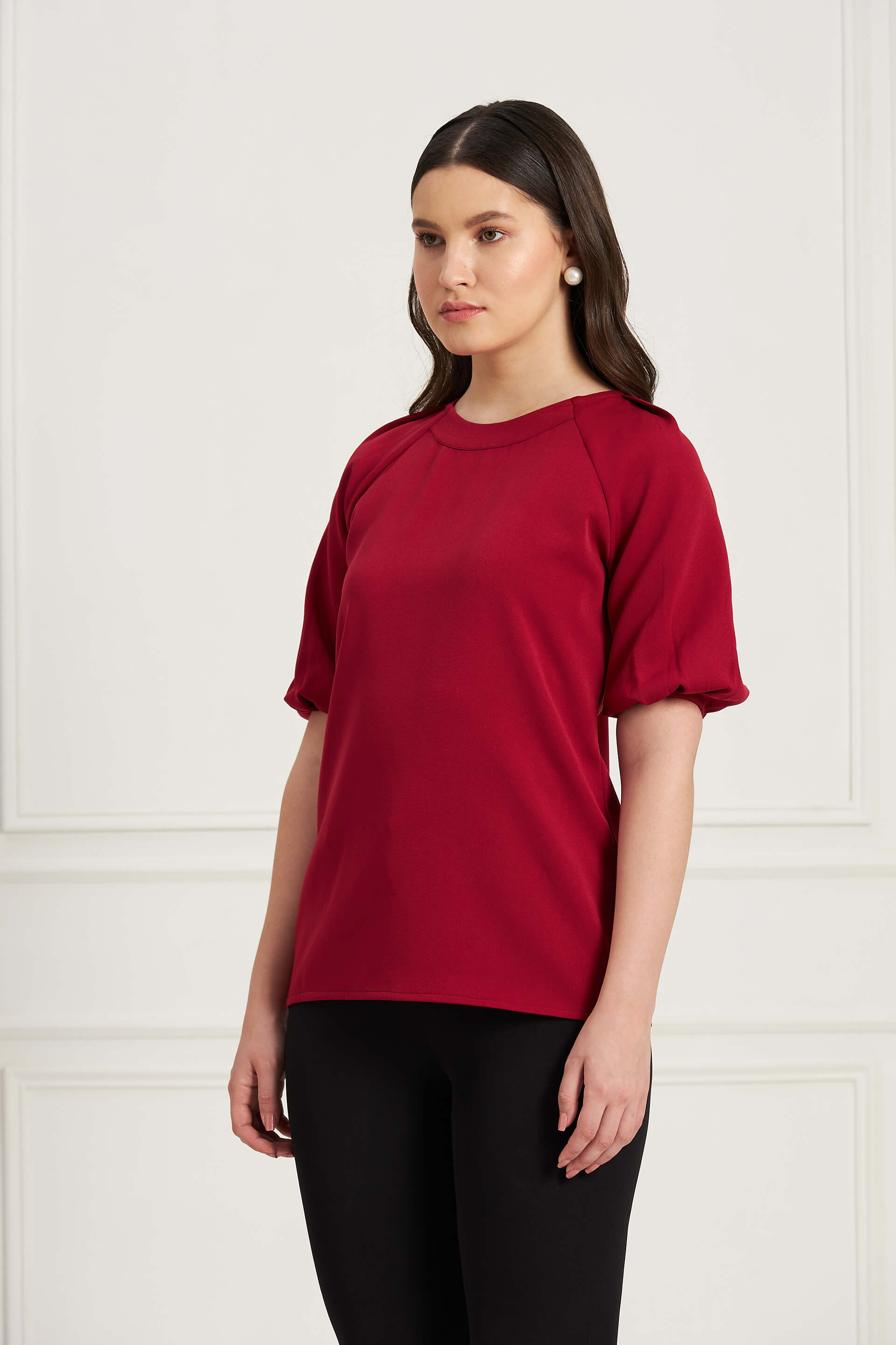 Hearty Puffed Sleeves Top - Viva Magenta