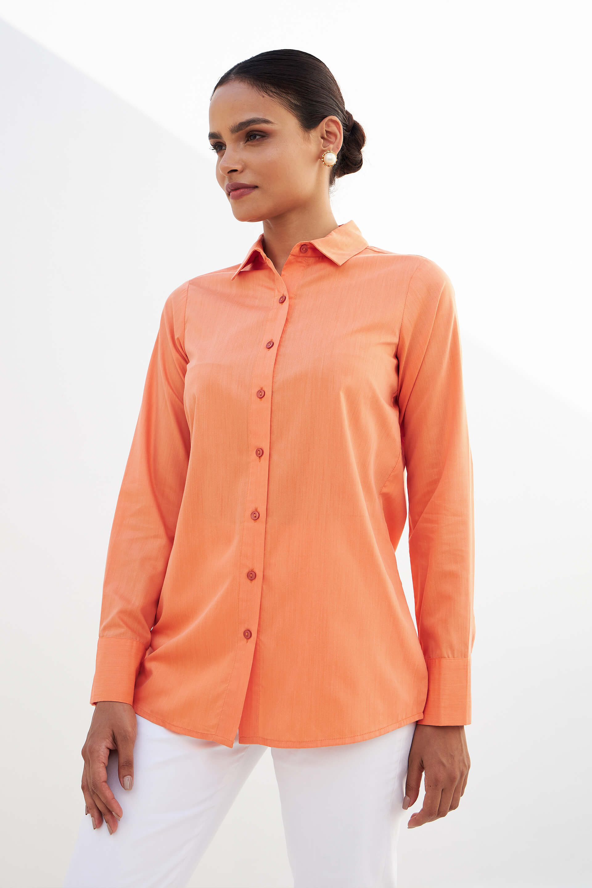 Pristine Button Down Shirt - Orange