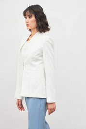 Witty Clean Front Blazer-White