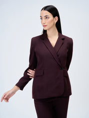 Regal Single Breasted Blazer-Dark Brown