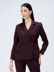 Regal Single Breasted Blazer-Dark Brown