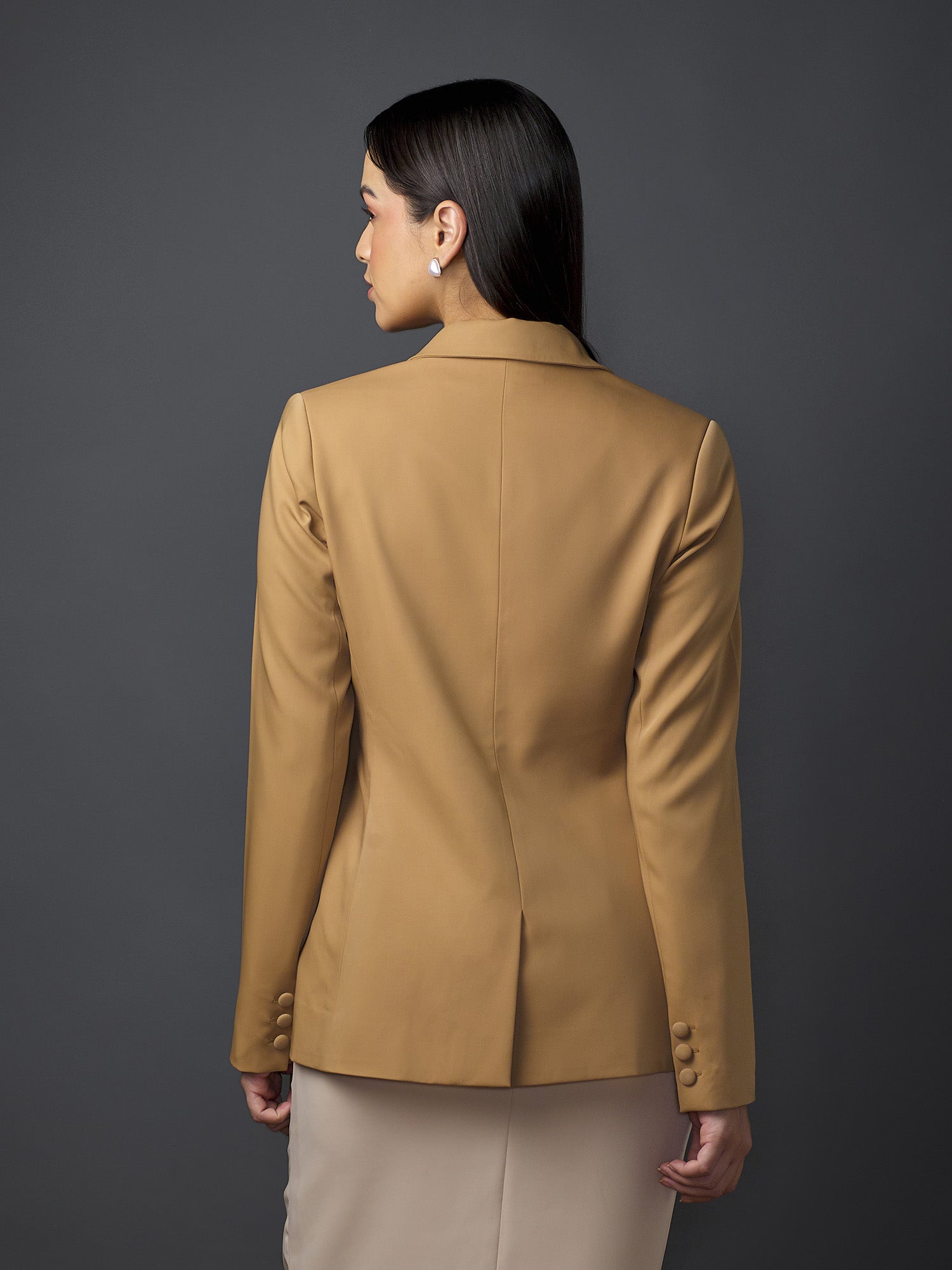 Estée Colour Blocked Blazer-Camel