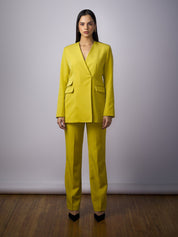 Jacqueline Clean Front Blazer-Chartreuse