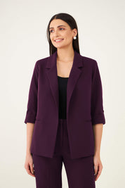 Ecuador Rolled-Up Sleeves Blazer - Purple