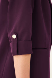 Ecuador Rolled-Up Sleeves Blazer - Purple