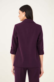 Ecuador Rolled-Up Sleeves Blazer - Purple