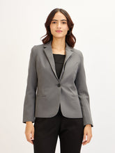 Gritty Grey Single Breasted Blazer - Grey