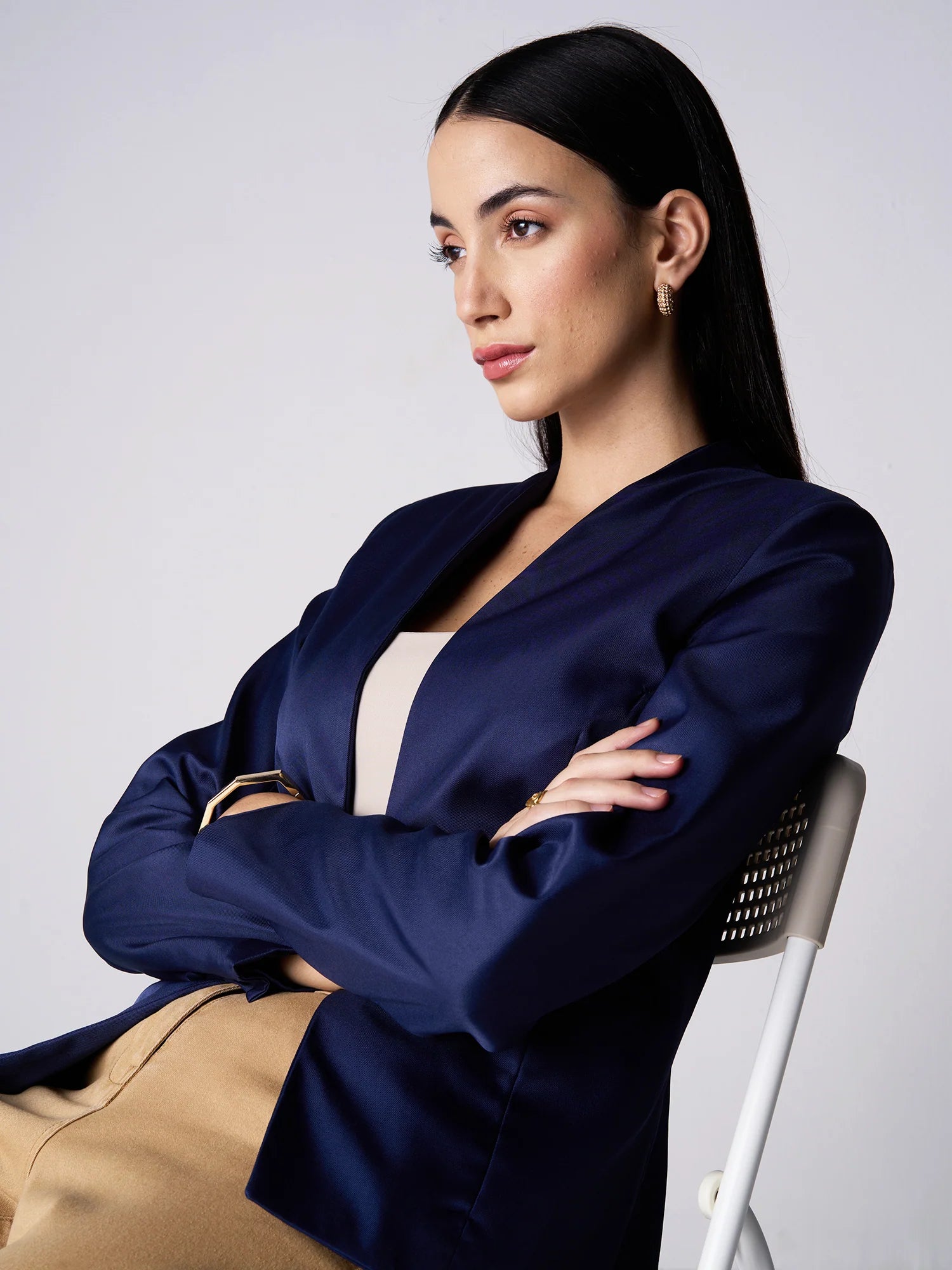 Witty Clean Front Blazer-Midnight Blue - SALT Attire