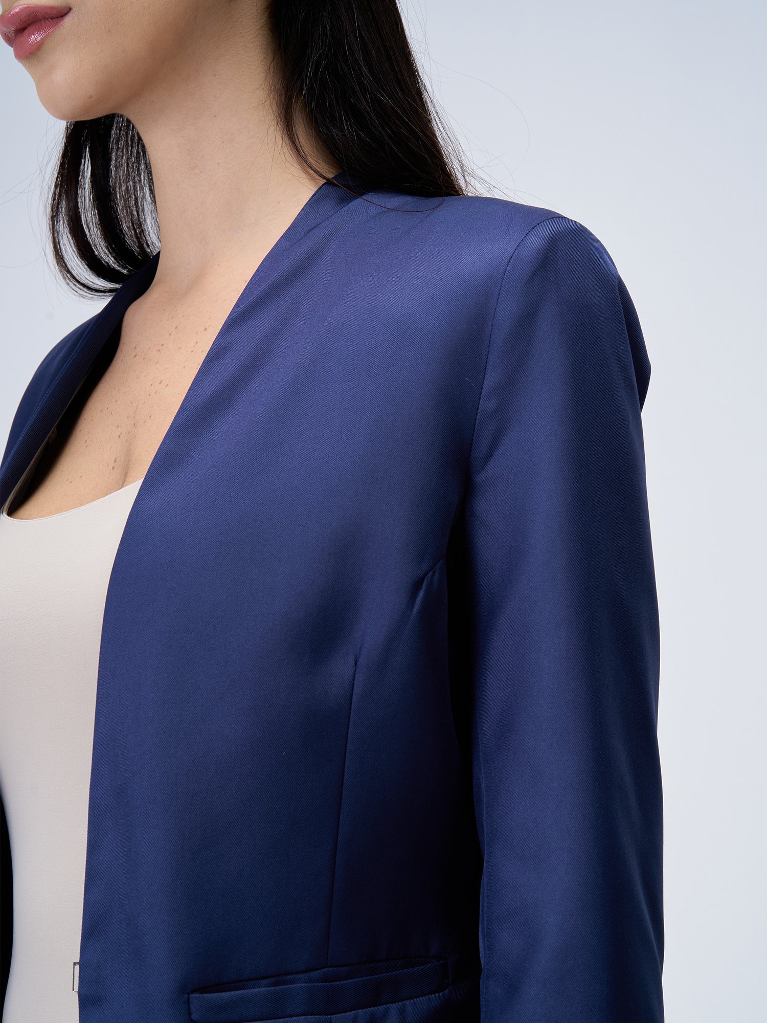 Witty Clean Front Blazer-Midnight Blue