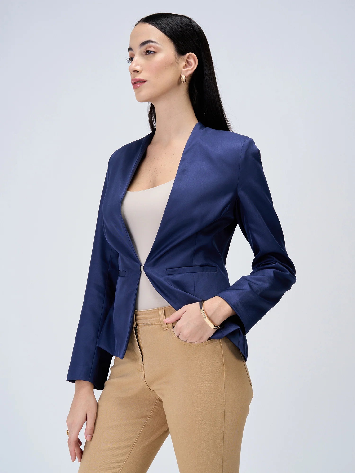 Witty Clean Front Blazer-Midnight Blue - SALT Attire