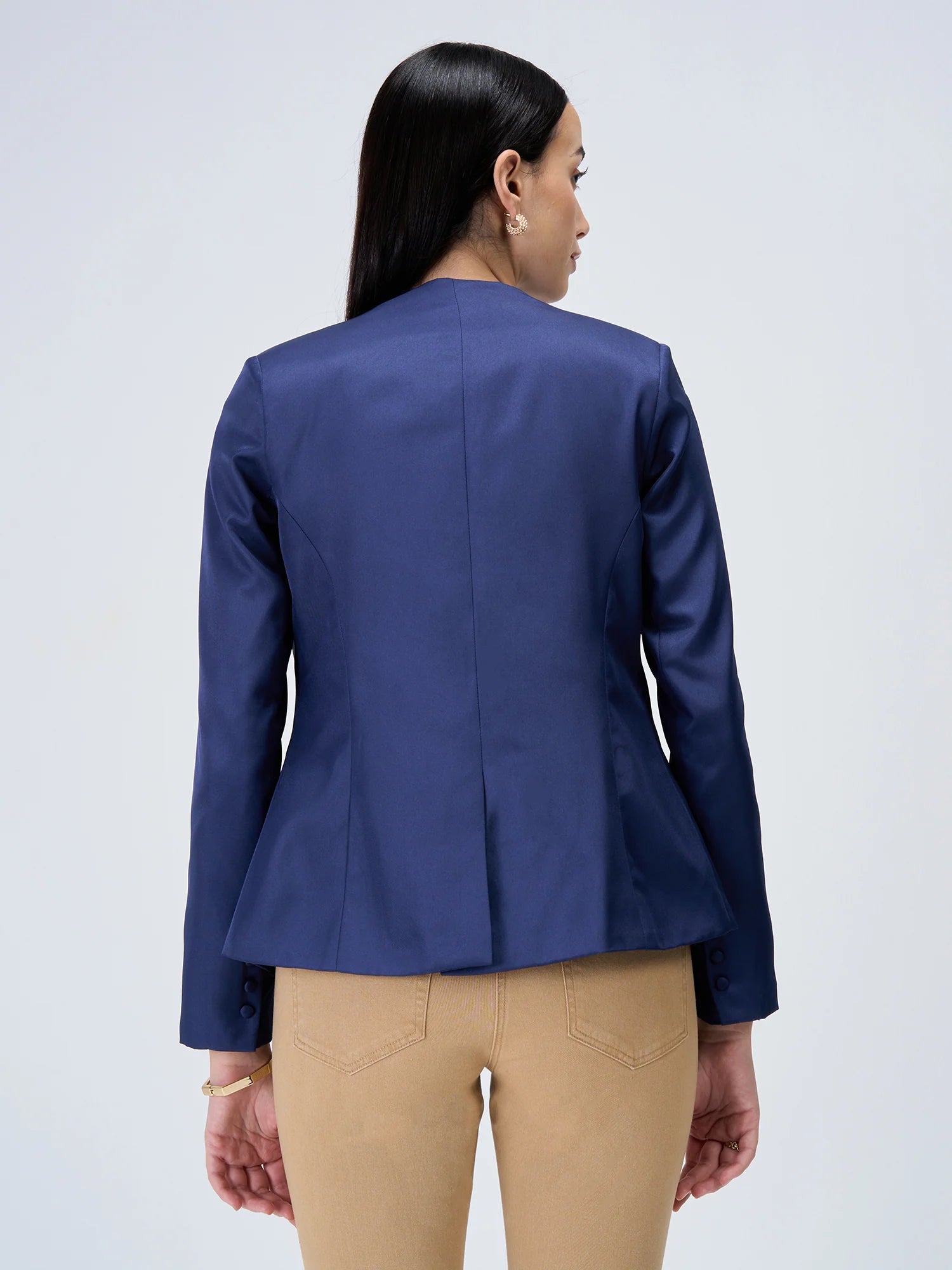 Witty Clean Front Blazer-Midnight Blue