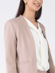 Witty Clean Front Blazer-Taupe