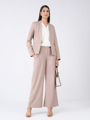 Witty Clean Front Blazer-Taupe