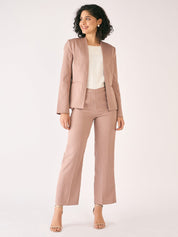 Witty Striped Clean Front Blazer-Cedar/White