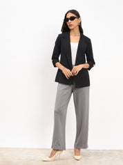 Ecuador Rolled-Up Sleeves Blazer - Black