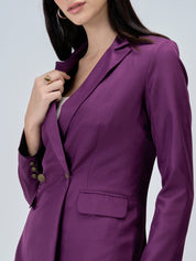 Dominant Double Breasted Blazer-Purple