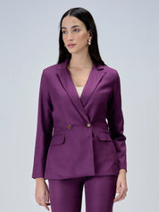 Dominant Double Breasted Blazer-Purple