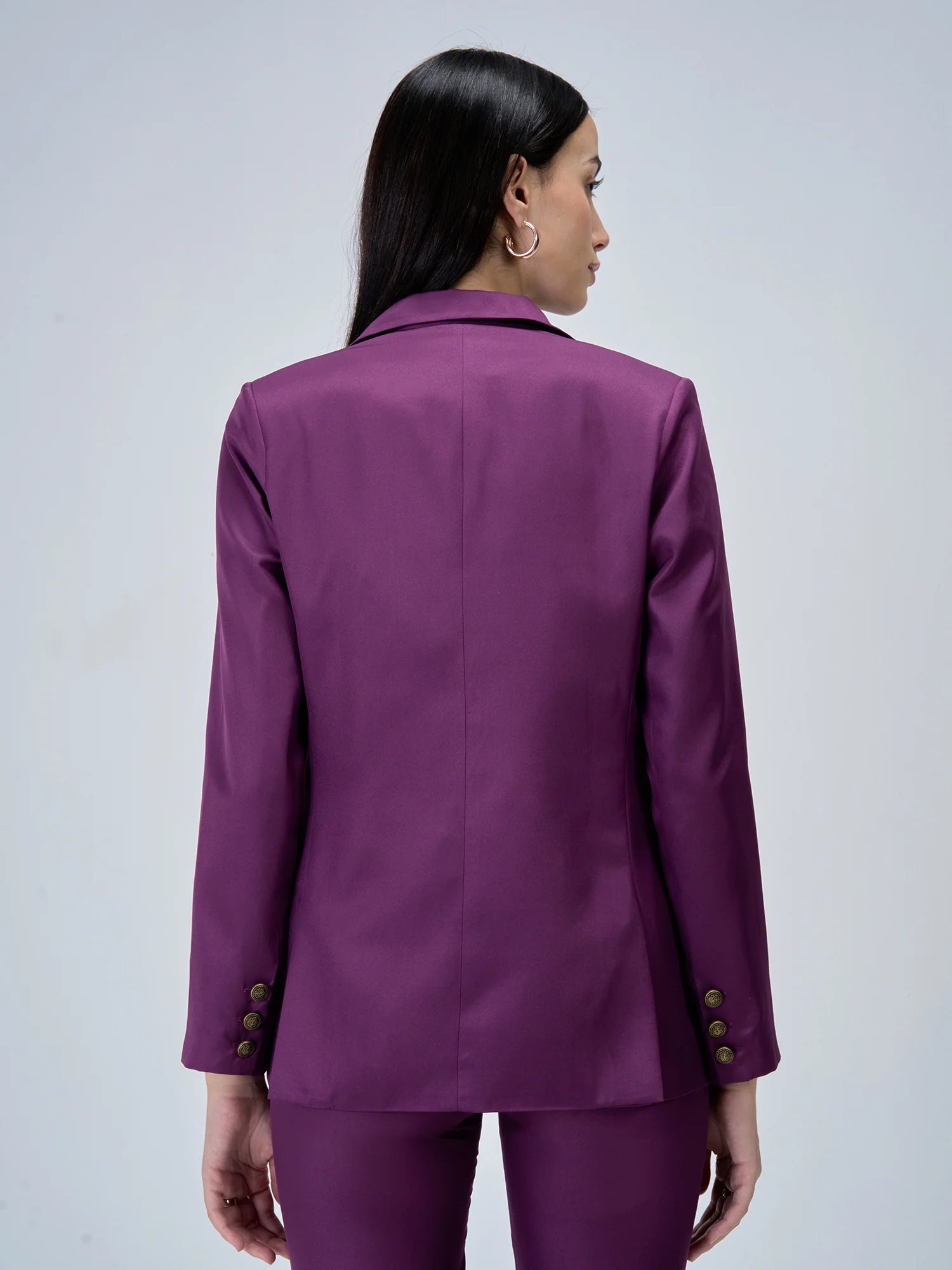 Buy Dominant Double Breasted Blazer-Purple Color Blazers for