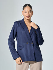 Dominant Double Breasted Blazer - Navy