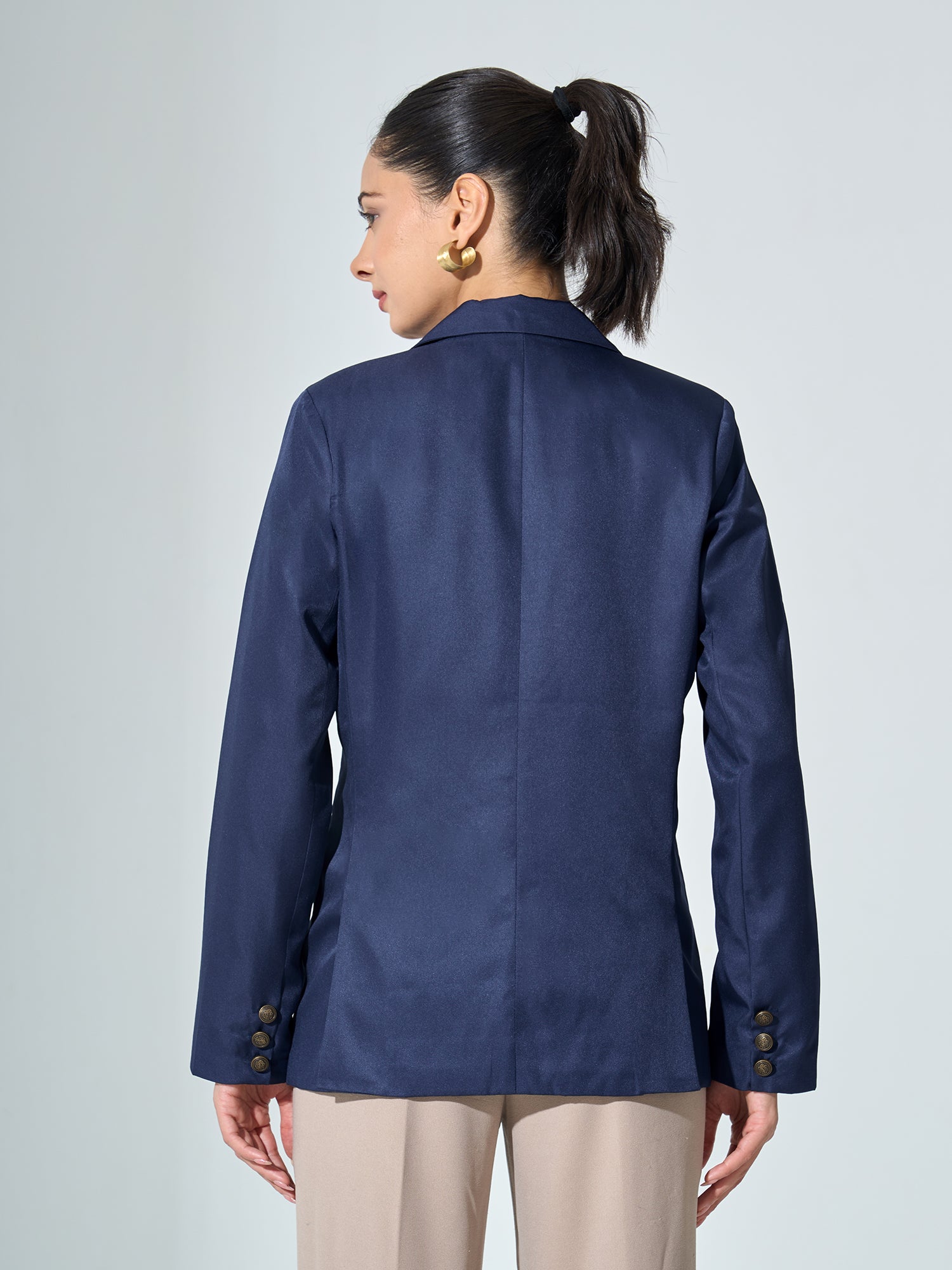 Dominant Double Breasted Blazer - Navy