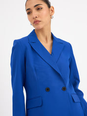 Dominant Double-Breasted Blazer - Electric Blue