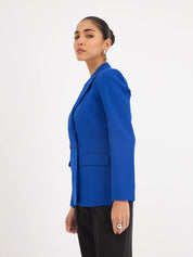 Dominant Double-Breasted Blazer - Electric Blue