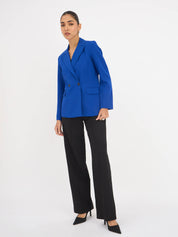 Dominant Double-Breasted Blazer - Electric Blue