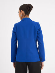 Dominant Double-Breasted Blazer - Electric Blue