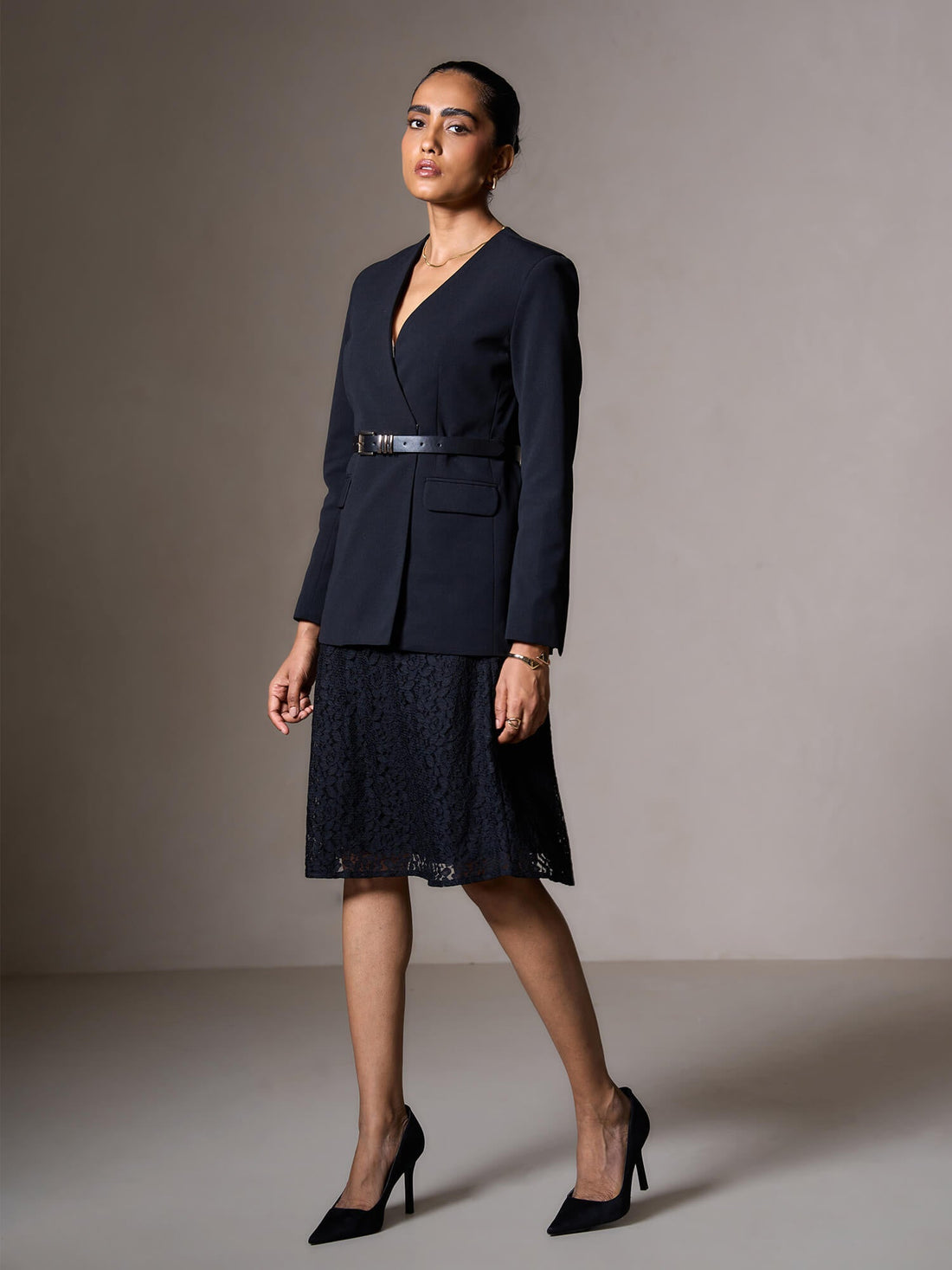 Marcus Clean Front Blazer-Black
