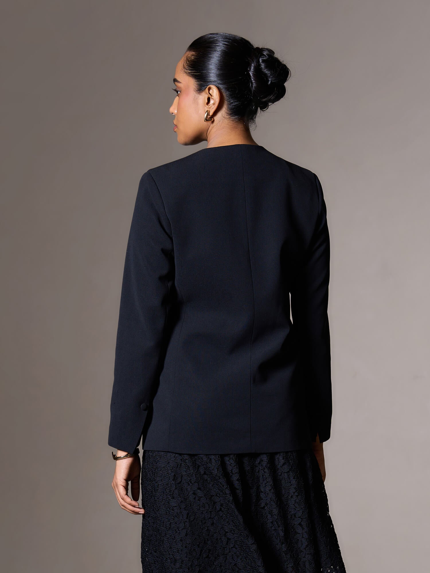 Marcus Clean Front Blazer-Black